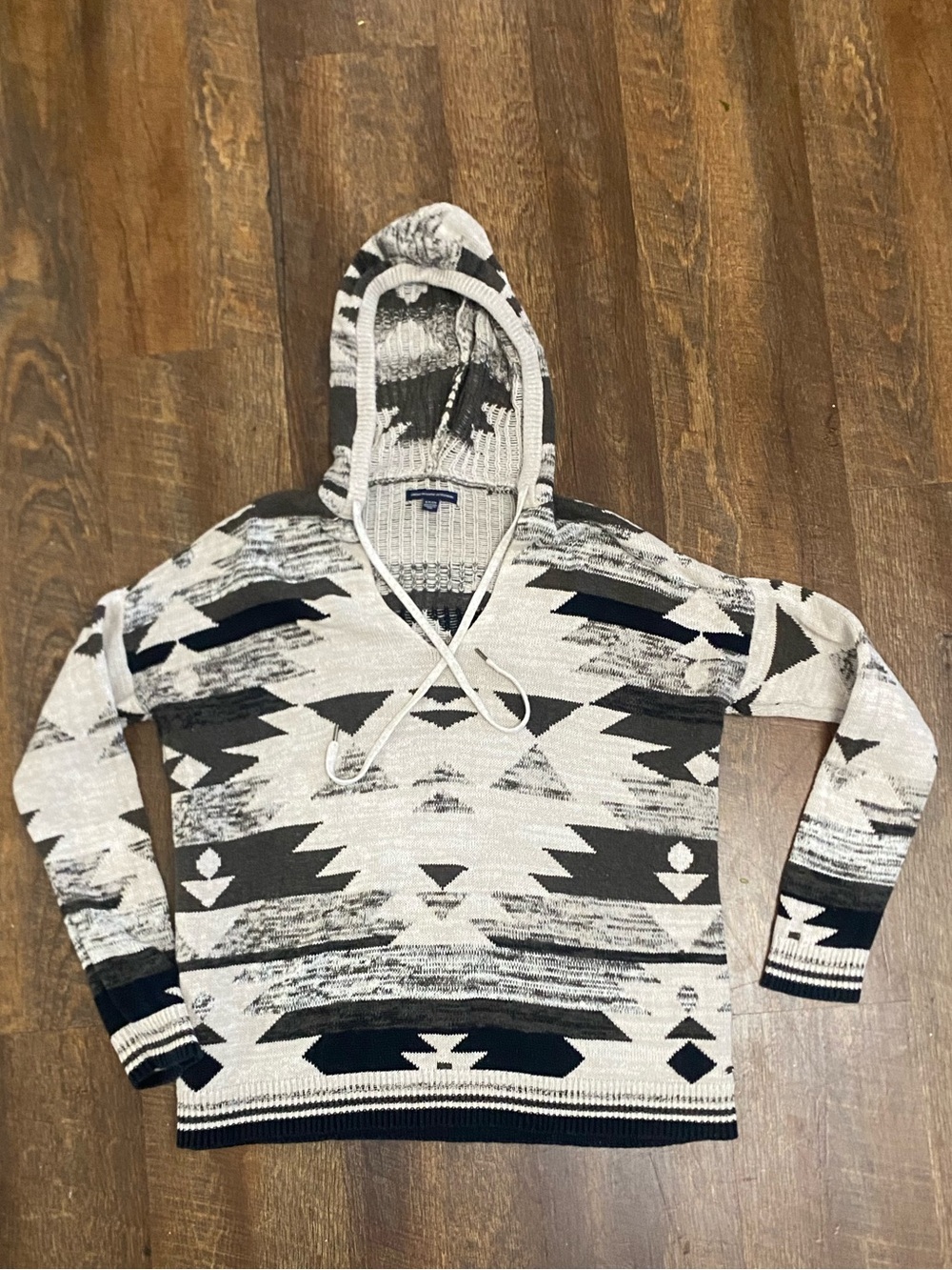 American Eagle Outfitters Women's Geometric Hooded Knit Pullover S